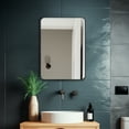 thumbnail image 2 of Large Bathroom Mirror 30x22 Inch, Black Metal Framed Vanity Mirror with Rounded Corners, Wall Mounted, Anti-Rust, Tempered Glass, Perfect for Bathroom Decor, Hangs Horizontally or Vertically, 2 of 9