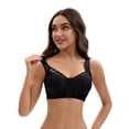 thumbnail image 4 of Unique Bargains Lace Front Closure Full Coverage Wirefree Bras C 38 Black, 4 of 6