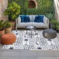 thumbnail image 2 of Blue Tropical Plant Outdoor Rug for Patio/Deck/Porch, Non-Slip Large Area Rug 5 x 7 Ft, Summer Palm Trees Coastal Starfish Indoor Outdoor Rugs Washable Area Rugs, Reversible Camping Rug Carpet Runner, 2 of 8