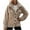 Coffee, variant on WREESH Womens Winter Coats Fuzzy Fleece Jacket Solid Color Lapel Button Jacket Loose Furry Thicken Warm Coats Coffee