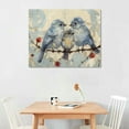 thumbnail image 3 of BCIIG  Bathroom Bird Picture Decor Wall Art Blue and Gray Painting for Home Bedroom Walls Decoration, Canvas unFramed  20"x16", 3 of 5