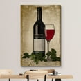 thumbnail image 3 of wall26 - Canvas Wall Art - Red Wine Bottle and Glass on Vintage Background - Gallery Wrap Modern Home Decor | Ready to Hang - 24x36 inches, 3 of 5