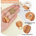 thumbnail image 4 of 1 Pair Leather D-Ring Buckle Round Buckle Side D-Ring Clips Replacement Detachable Leather Suspension Clasps for DIY handcrafting, 4 of 6