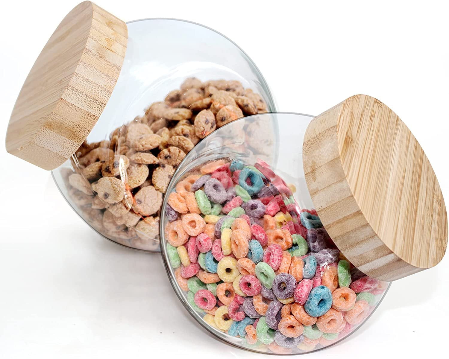 Glass Penny Jars with Bamboo Lids EcoEvo, Glass Cookie Jars, Glass