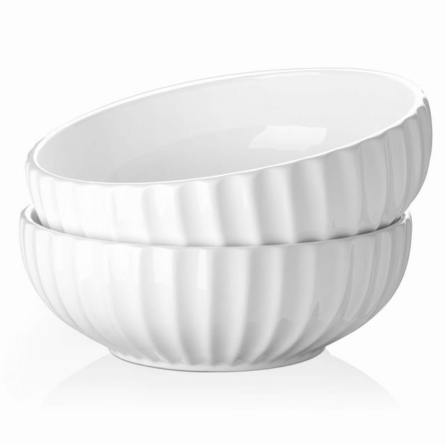 Cuencos de servir DOWAN de cerámica blanca, 2 unidades, 2,5 L, para cocina