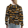 thumbnail image 7 of Kdxio Yellow Excavator Print Womens Oversized Hoodies Sweatshirts Hooded Pullover Tops Sweaters Casual-Large, 7 of 7