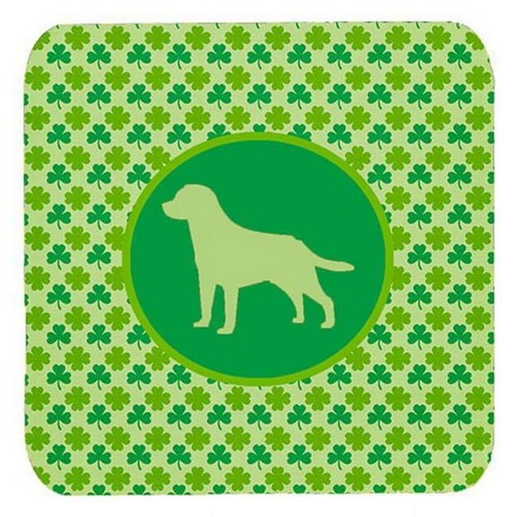Labrador Lucky Shamrock Foam Coasters, Set Of 4