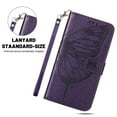 thumbnail image 5 of ELEHOLD for iPhone 13 Pro Max Case Wallet with Wrist Strap, Butterfly Embossed PU Leather Folio Flip Case with Magnetic Closure Credit Card Holder Kickstand,Deep Purple, 5 of 6