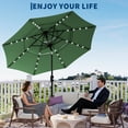 thumbnail image 2 of Yiwa 10ft Solar Patio Umbrella Offers a 3-Tier Design With Built-In Led Lights, Easy Crank And Push Button Tilt, Vented Top, And 8 Durable Ribs, Making It Ideal For Your Pool, 2 of 7