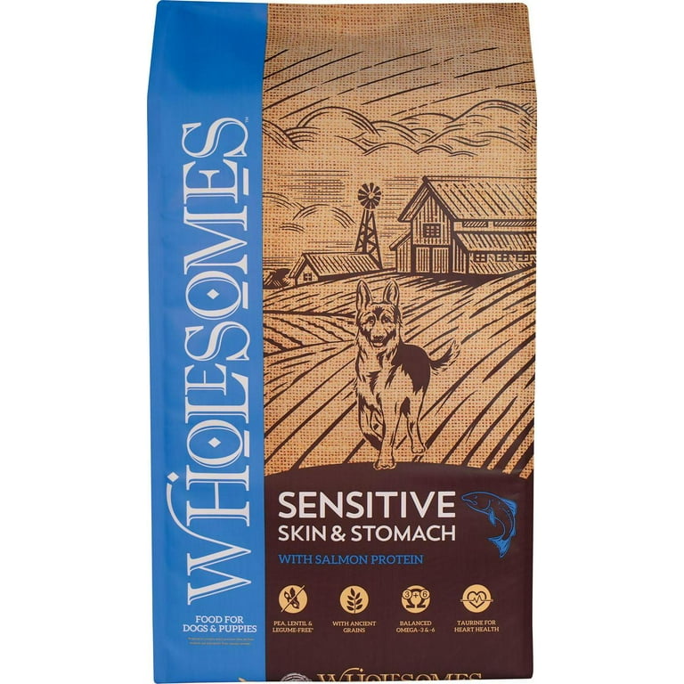 Wholesomes All Life Stages Sensitive Skin and Stomach Salmon Recipe Dry Dog Food 30lb