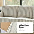 thumbnail image 5 of Tina's Home 81" Farmhouse 3-Seater Sofa with Rolled Arms, Upholstered Striped Linen Couch with Solid Wood Legs, Comfortable Living Room Sofa, 5 of 8