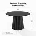 thumbnail image 3 of 46 in. Soild Wood Black Dining Table Round Kitchen Table, 3 of 5