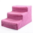 thumbnail image 4 of Immere Pet Stairs 3 Steps Indoor Dog Cat Steps Ramp Ladder for Puppies Up to 55 lbs, dark Pink, 4 of 7