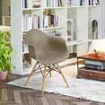 thumbnail image 2 of Furniture of America Ashton Plastic Dining Arm Chair in Light Brown (Set of 2), 2 of 3