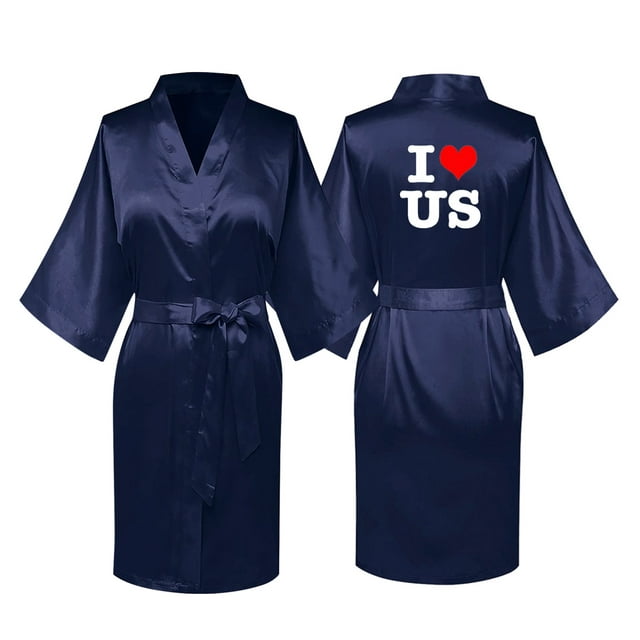 TIMIFIS Ensembles de Robes en Soie pour Couples, Robes de Spa d'Hôtel, Robes de Mariée et de Marié, Robes de Fête Nuptiale 1Pcs PRING/Été