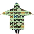 thumbnail image 2 of Oversized Wearable Blanket Hoodie,Butterfly Colorful Wing Pattern Sherpa Blanket Hoodie with Super Pockets,Super Warm Fuzzy Pullover for Women & Men, 2 of 6