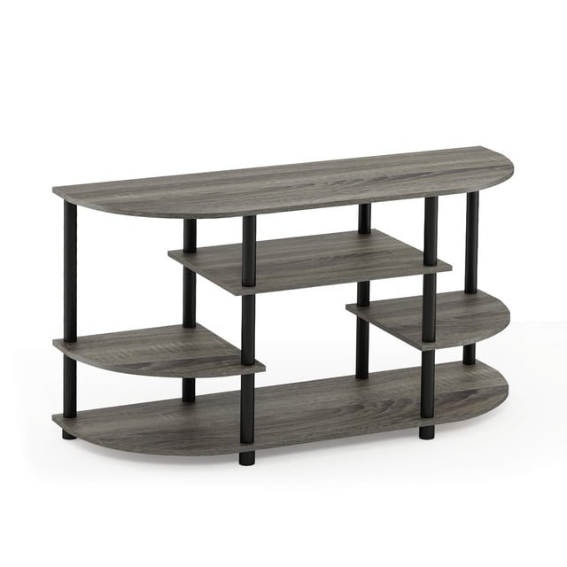 Mueble de TV Furinno JAYA, diseño simple, esquina, roble francés, gris