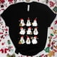 thumbnail image 2 of Camisetas de libro de fantasma de Navidad para mujer, ropa de libro de lectura de fantasma, camisetas de Navidad de manga corta, camisetas casuales de moda, Tops, 2 of 5