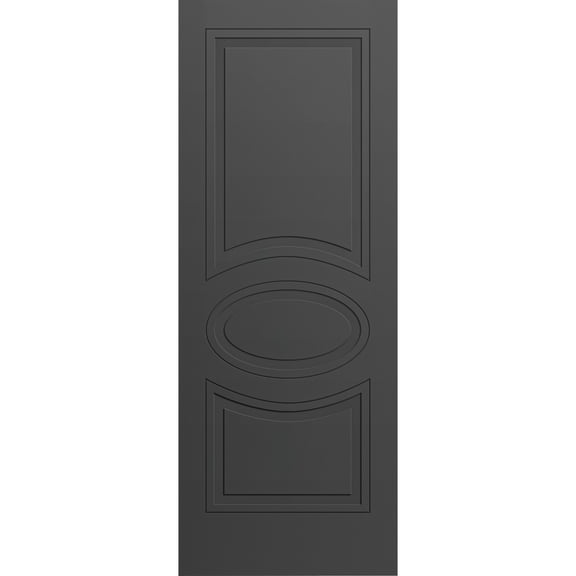 Slab Door Panel 18 x 80 inches / Mela 7001 Painted Black / Modern Finished Doors / Pocket Closet Sliding Barn