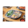 thumbnail image 5 of Pactiv Corp. YCN8467H00D0 9.38 x 8 x 1.25 ClearView MealMaster 2-Compartment Dome Plastic Lid with Fog Gard Coating - Clear (252/Carton), 5 of 8