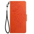 thumbnail image 2 of Wallet Case for Samsung Galaxy S23, Butterfly Embossed Pattern Luxury PU Leather Magnetic Flip Folio Cover with Card Slots Holder Kickstand Wrist Strap Soft Silicone Shockproof Case,Orange, 2 of 8
