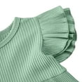 thumbnail image 4 of Kid Baby Girls Dress Solid Ruffles Sleeve Pocket Knee Length A-Line Dress, 4 of 5