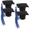 thumbnail image 3 of KAKOWELY 4 birretes de graduación con adornos para botellas de vino, mini sombreros de doctorado con borlas., 3 of 5