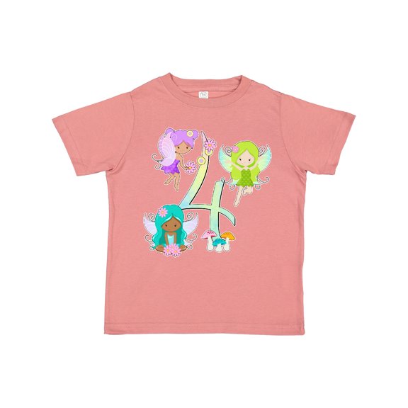Inktastic Flower Fairies Fourth Birthday Boys or Girls Toddler T-Shirt