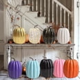 thumbnail image 2 of Fall Farmhouse Artificial Pumpkin, 10.2" Multi-Color Plastic Jack-O'-Lantern for Thanksgiving & Halloween Decor, 2 of 8