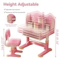 thumbnail image 6 of Floseru Kids Desk and Chair Set Adjustable School Study Desk with Castle Backboard, Wide Tabletop, Bookstand & Storage Drawer for Children's Room, 6 of 9
