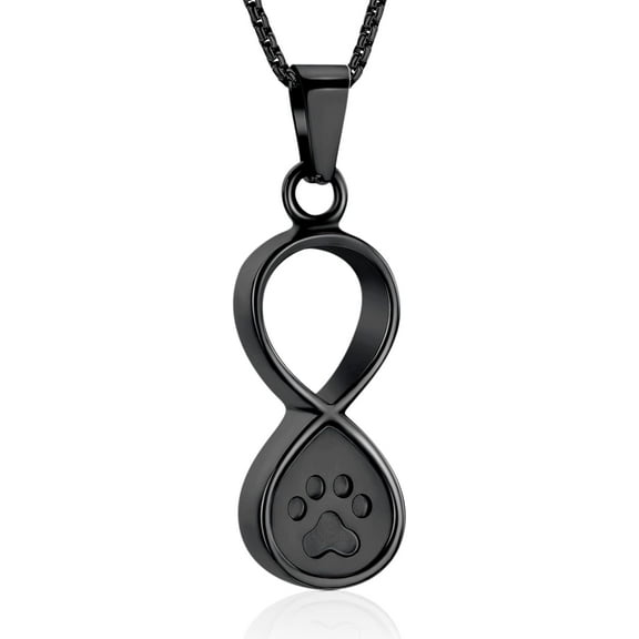 Infinity Love Pet Cremation Jewelry for Ashes of Dog/Cat Funeral Keepsake Urn Necklace Pendant Memorial Jewellery
