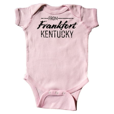 

Inktastic From Frankfort Kentucky in Black Distressed Text Gift Baby Boy or Baby Girl Bodysuit