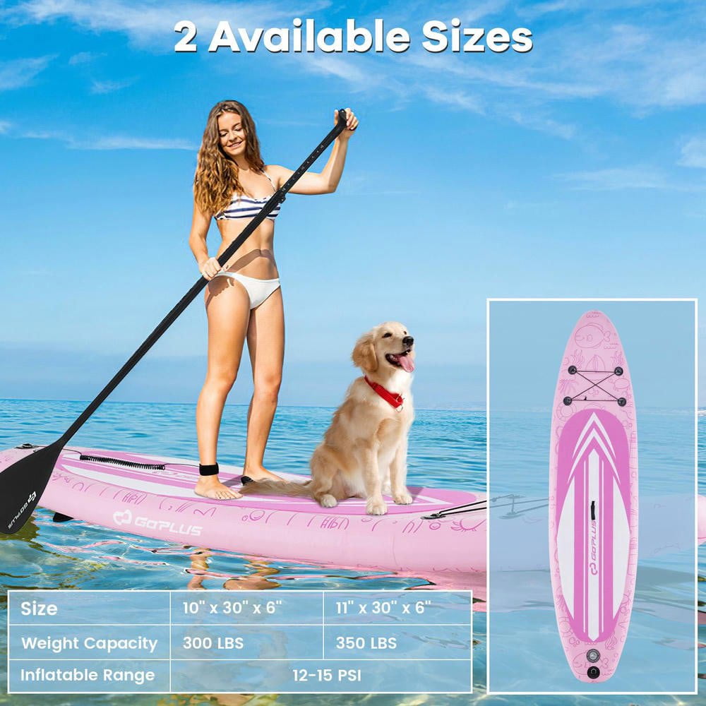 Resenkos Inflatable Stand Up Paddle Board (iSUP) with 3 Fins & Carry Backpack - Large