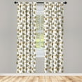 thumbnail image 4 of Ambesonne Honey Bee Window Curtains, Hand Drawn Flowers Bees, Each 28" W x 63" L, Peach Dark Brown, 4 of 4