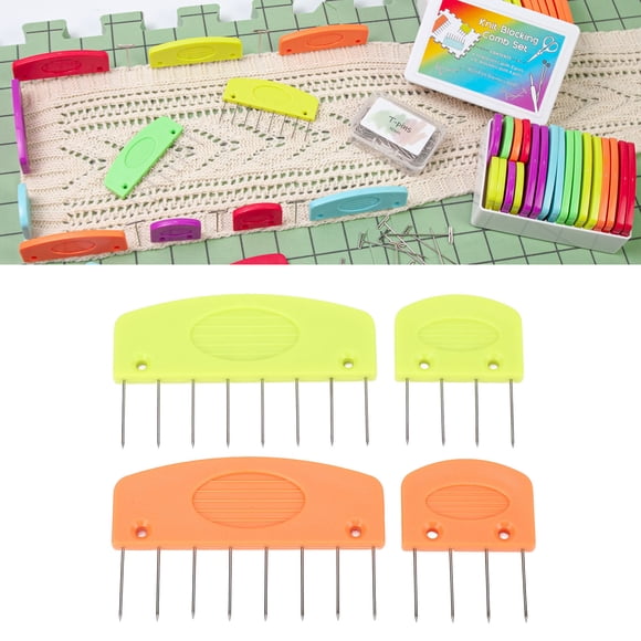 Knit Blocking Combs, Stainless Steel and Plastic Uniform Holding Burr Less Crochet Blocking Combs Avoid Shrinkage for Home Project