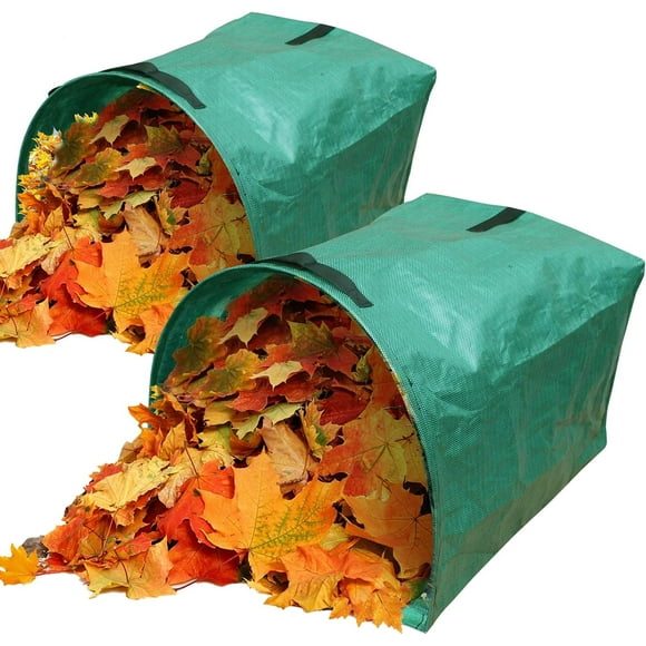 Garden Waste Bags for Leaves and Grass Clippings Gallon Reusable Garden Waste Bags for Cleaning Up Outdoor Waste 2 Pack