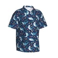 thumbnail image 3 of Xecao Sea Sharks print Hawaiian shirt - a stylish short-sleeve button-down for men, perfect for casual beach and tropical outings., 3 of 9