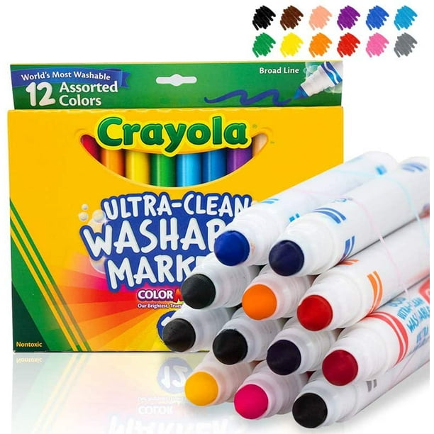 Ultra Clean Washable Markers, Broad Line, 12 Count