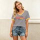 thumbnail image 5 of Women's Football Graphic T-Shirt, Women's Fashion V-Neck Short Sleeve T-Shirt with Letter Print for Casual Wear for Soccer Tournament 2026 Gray Size: 2XL, 5 of 5