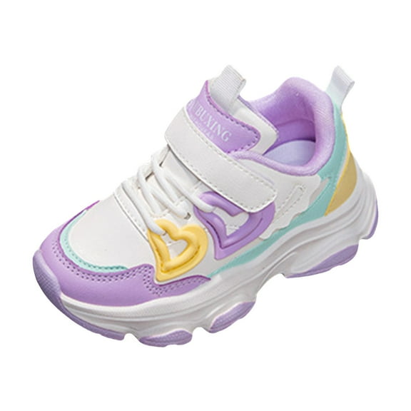 Leey-World Kids Shoes Girls Wide Toddler Sneakers Toddler Casual Sneakers for Girls Hook and Loops Sneakers Baby Shoes Running Sneakers(Purple,13)