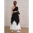 thumbnail image 7 of Alvivi Kids Girls One Shoulder Worship Costume Color Block Lyrical Liturgical Praise Dance Dress Black 12, 7 of 7