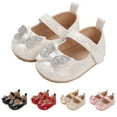 thumbnail image 4 of Otqutp Baby Girls Boys Bow Sequins Mary Jane Sandals Toddler New Born Closed Toe Strap Leather Un𝐢form Shoes Non Slip Elegant, 4 of 5