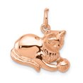 thumbnail image 1 of Charme Chat à Dos Ouvert Poli Solide en Or Rose 14K, 1 of 2