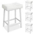 thumbnail image 3 of Saddle Bar Stools Set of 2/4, 24 Inch Barstools for Kitchen Counter with Curved Cloud Soft PU Leather Cushion and Metal Base, for Kitchen Island, Home Bar, Dining Room, Living Room, 3 of 7