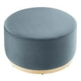 thumbnail image 3 of Ottoman Accent Chair, Blue, Velvet, French Living Lounge Cafe Lobby Hospitality Restaurant, Modern Contemporary Boutique HB36597, 3 of 7