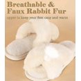 thumbnail image 3 of Women Slippers Fluffy Slippers Memory Foam, Cross Band Furry Open Toe Slippers Cozy Plush Home Shoes Indoor Outdoor Anti-Slide Slipper, 3 of 4