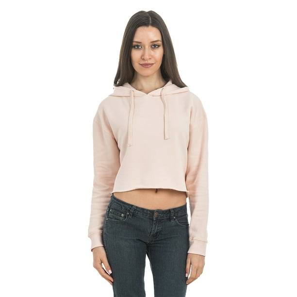 Awkward Styles - Cropped Hoodie Sweatshirt Pale Pink Tops for Women ...