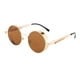 thumbnail image 2 of Gafas de sol redondas retro Steampunk Marco de metal Gafas de lentes redondas Té dorado Té de oro Hugo Gafas de sol retro, 2 of 5