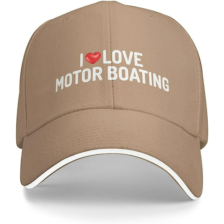 I Love Motor Boating Hat for Men Baseball Hats Graphic Hat