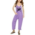 thumbnail image 2 of Girls Summer Print V Neck Sleeveless Romper Loose Fit Casual Jumpsuit with Pockets for and Juniors Lightweight and Comfortable Pants Romper 9-10 Years, 2 of 6